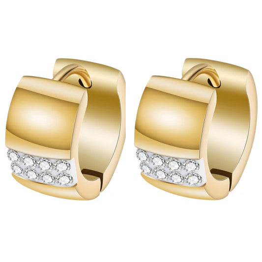 18K gold plated Stainless steel earrings, Intensity (no.21)