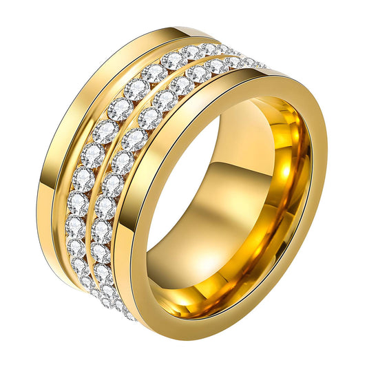 18K gold plated Stainless steel finger ring, Intensity (no.19)