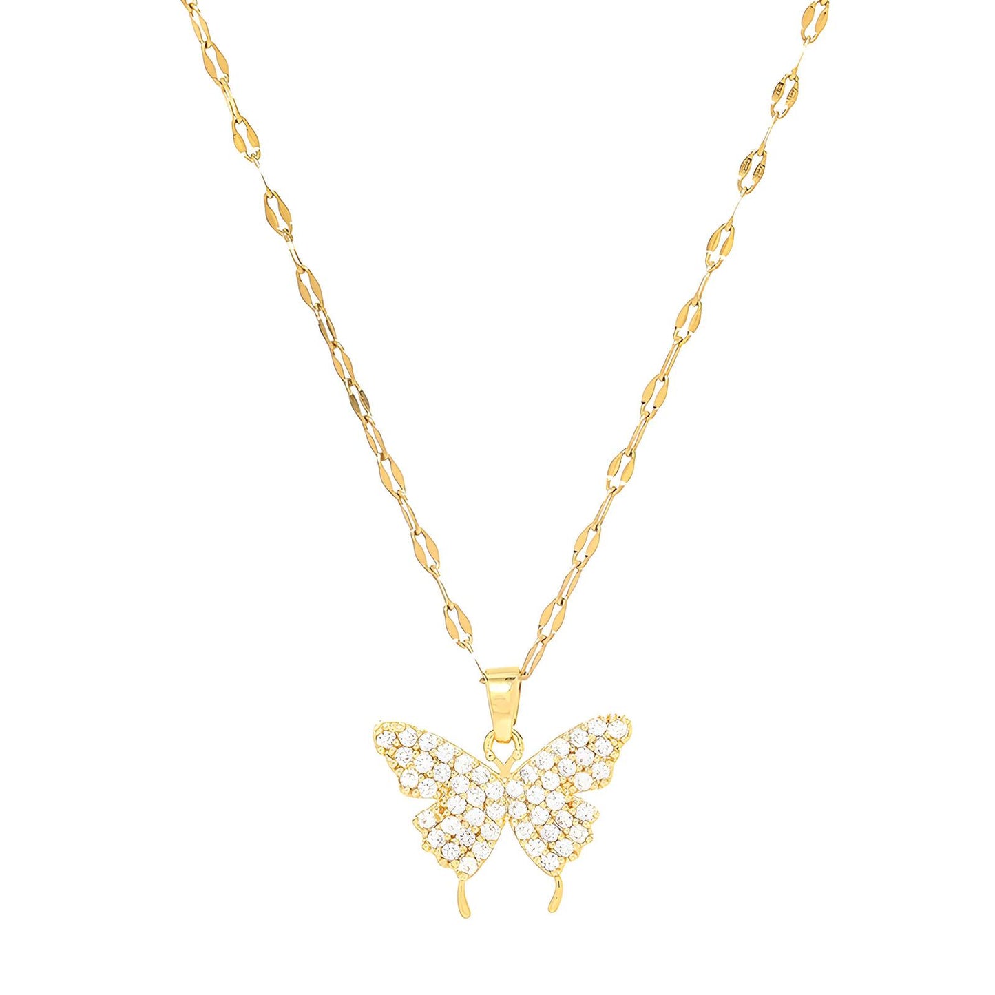 18K gold plated Stainless steel  Butterfly necklace, Intensity(no.97)
