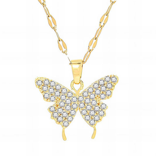 18K gold plated Stainless steel  Butterfly necklace, Intensity(no.97)