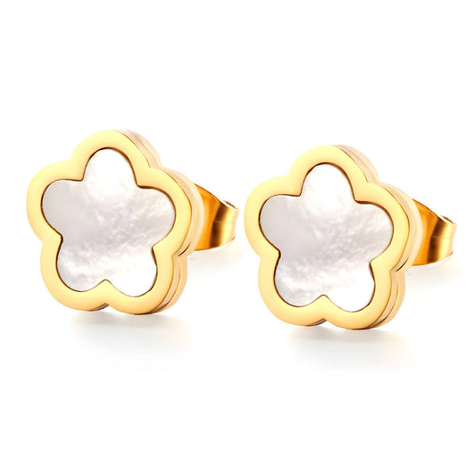 18K gold plated Stainless steel  Flowers earrings, Intensity (no.72)